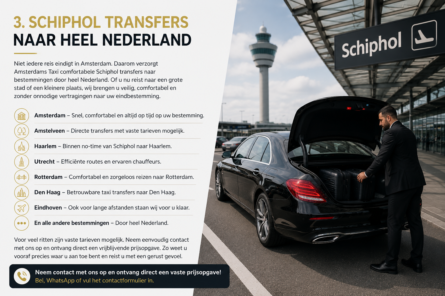 luchthavenvervoer amsterdams taxi