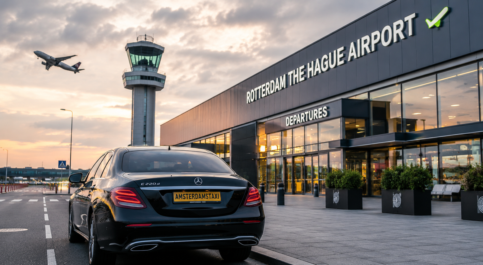 Taxi naar Rotterdam Airport vanaf Amsterdam en Schiphol
