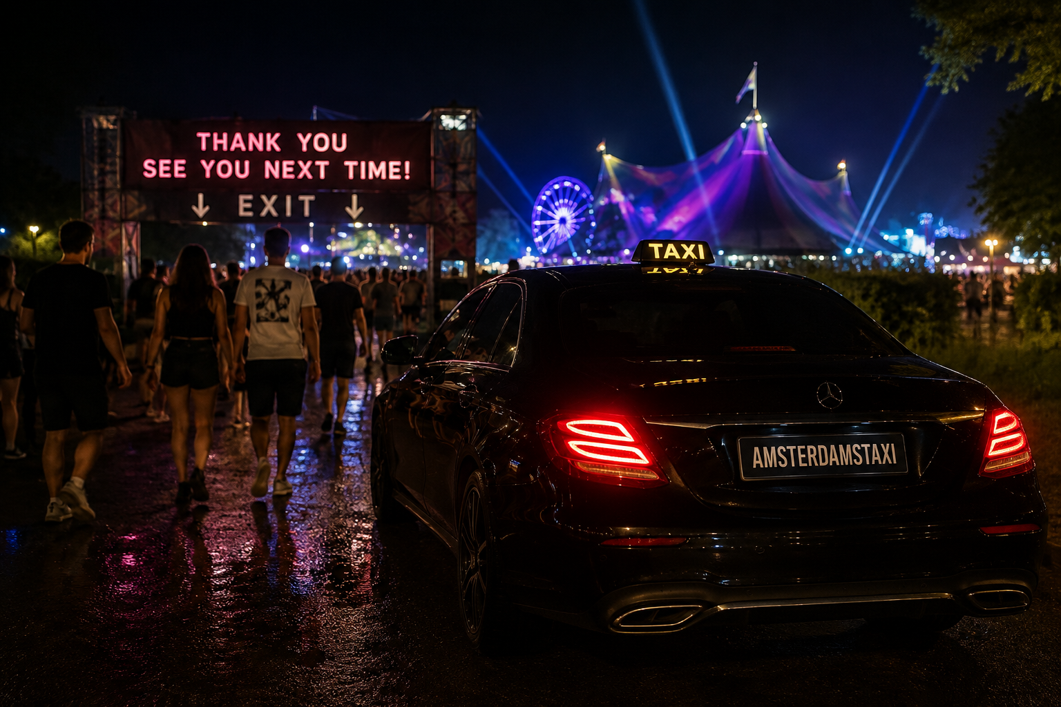 vanaf het festival taxi naar huis